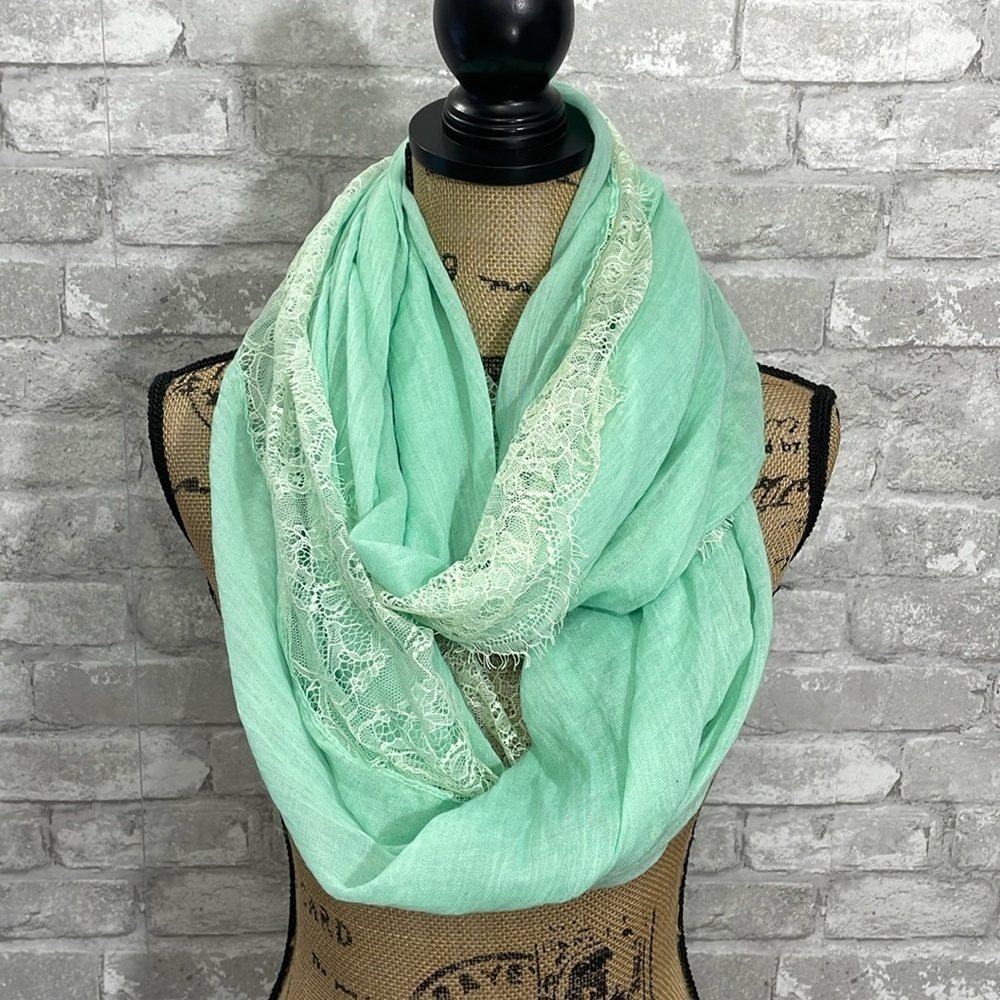 Betsey Johnson Green Lace Infinity Scarf
